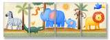 Zebra, Elephant, Lion Set of 4 Wood Sign