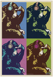 Steez Monkey Thinker Quad Pop-Art Prints