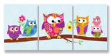 Polka Dot & Stripe Owls Trip Set Wood Sign