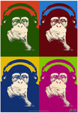 Steez Monkey Headphones Quad Pop-Art Prints