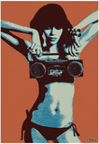 Steez Bikini Boombox - Orange Posters