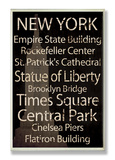 New York "Cities & Words" Wood Sign