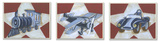Train, Plane, and Car in Star Trio Wood Sign