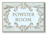 Aqua/Gold Scroll Lattice Wood Sign