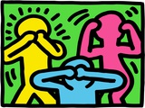Pop Shop (See No Evil, Hear No Evil, Speak No Evil) Reproduction procédé giclée par Keith Haring