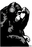 Steez Monkey Thinker BW Posters
