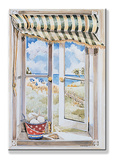 Seascape Faux Window Scene Wood Sign