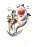 Mr Shark Reproduction procédé giclée par Lora Zombie