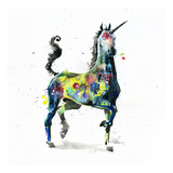 Unicorn Gicléedruk van Lora Zombie Unicorn Gicléedruk van Lora Zombie