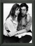 Jane Birkin Actress and Serge Gainsbourg at Home in Their Chelsea Flat Zarámovaná reprodukce fotografie Jane Birkin Actress and Serge Gainsbourg at Home in Their Chelsea Flat Zarámovaná reprodukce fotografie