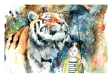 Mr Tiger Giclee Print by Lora Zombie
