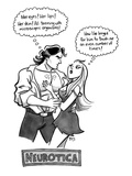 A buff man holds a woman in his arms.  - New Yorker Cartoon Premium Giclee Print by Benjamin Schwartz