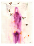 Magenta Girl Reproduction procédé giclée par Lora Zombie