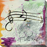 Feel The Music Music Notes Stretched Canvas Print