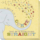Elephant - a Smile Is a Curve Stretched Canvas Print by Jen Skelley