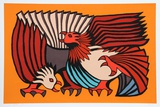 Orange Fighting Cocks Limited Edition by Victor Delfin