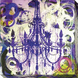 Purple Chandelier Stretched Canvas Print