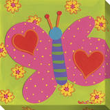 Pink Butterfly Hearts Leinwand