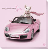 In The Pink! - Porsche Pig 2 Stretched Canvas Print