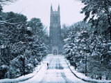 Duke University - Snowy Chapel Drive Photographic Print