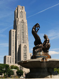 University of Pittsburgh - Statue and Cathedral of Learning Photographic Print by John Beale
