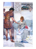 A Quiet Greeting Poster by Sir Lawrence Alma-Tadema