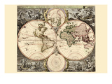 Mappemonde Affiche par Nicolao Visscher