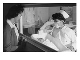 Nurse Aiko Hamaguchi, Mother Frances Yokoyama, Baby Fukomoto Kunstdruck von Ansel Adams