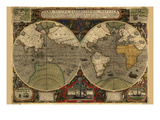 Vera Totius Expeditionis Nautica (World Map) Posters par Abraham Ortelius
