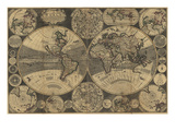 World Map with Planets Poster von W. Godson