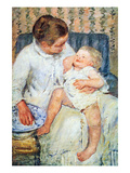 Mother Washing the Tired Child Posters by Mary Cassatt