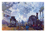 Saint Lazare Station in Paris, Arrival of a Train Prints by Claude Monet