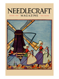 Dutch Girls Knitting Poster by  Needlecraft Magazine