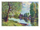 River Landscape at Moret-Sur-Loing Poster by Alfred Sisley
