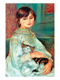 Jilie Manet with Cat Posters by Pierre-August Renoir