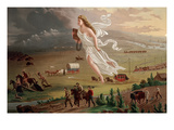 Pioneers Travel West by Rail and Wagon Prints