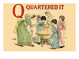 Q - Quartered It Print by Kate Greenaway