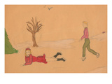 Ice Skating Fall Prints by Norma Kramer