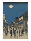 Full Moon over a Crowded Street Posters