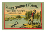Puget Sound Salmon - on the Fly Affiches par  Schmidt Lithograph Co