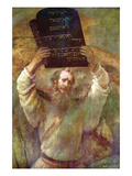Moses with the Commandments Posters by Rembrandt van Rijn 