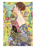 Lady with a Fan Posters by Gustav Klimt