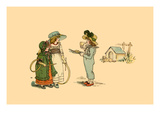 A Piece of Pie of a Game of Hoop Print by Kate Greenaway