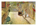 Rue Mosnier with Flags Posters by Edouard Manet