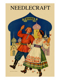 Russian Dancers in a Folk Costume Prints by  Needlecraft Magazine