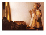 The Pearl Necklace Posters by Johannes Vermeer