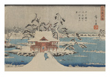 Snow Scene of Benzaiten Shrine in Inokashira Pond (Inokashira No Ike Benzaiten No Yashiro) Posters par Ando Hiroshige