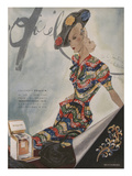 L'Officiel, June 1942 - Paquin, Bijoux de Mauboussin Poster tekijänä Lbenigni