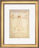 Vitruvian Man, c.1492 Framed Giclee Print by Leonardo da Vinci 