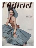 L'Officiel, June 1952 - Robe de Plage de Grès Shantung Turquoise de Jacques Léonard en Cte Prints by Philippe Pottier